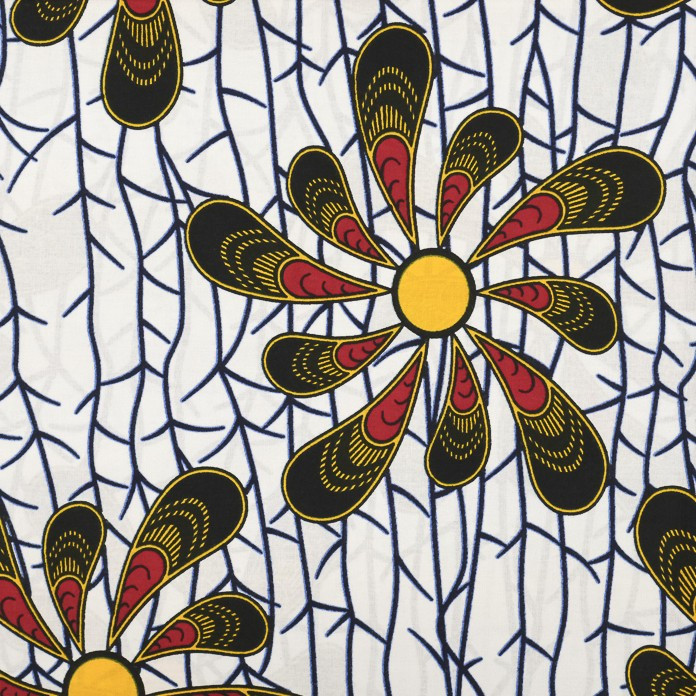 Tissu Wax Fleur Soleil - Maison Klem